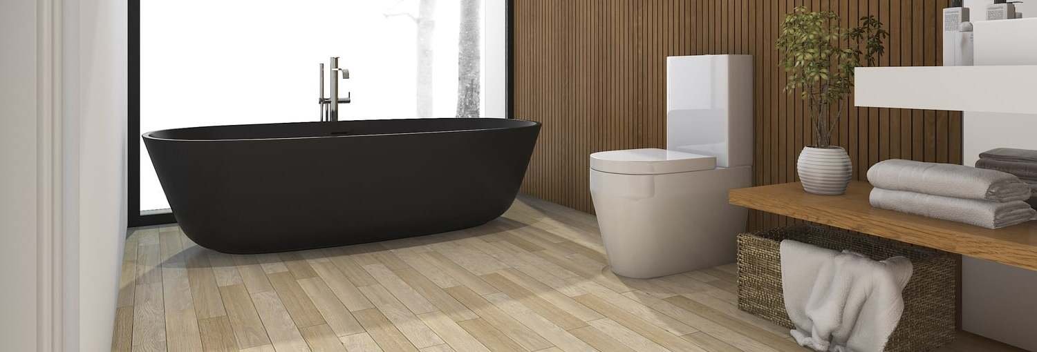 Luxury vinyl flooring in the bathroom